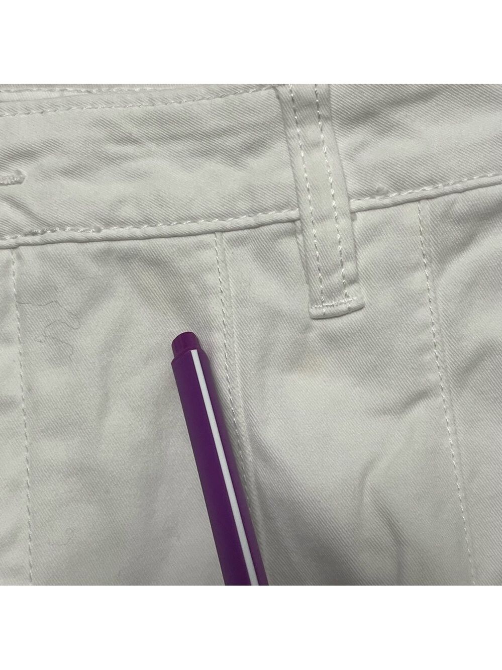 Cleo White Wide Leg Trouser Pants | Size 12 | High Rise Stretch Cotton - Picture 8 of 10